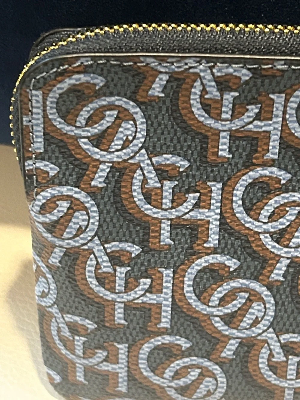 Coach Monogram Wristlet - Blue & Brown - Picture 2 of 10